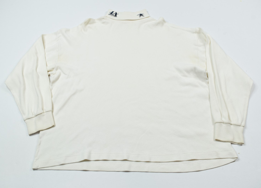 Vintage Logo Athletic Dallas Cowboys Mock Neck Shirt Mens XL White Long Sleeve